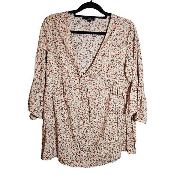 Suzanne Betro Women’s Floral Top Large – Boho Chic, Light Academia, Soft Vintage - Picture 2 of 12